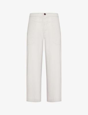Marane Mens Grey El Pepe Brand-patch Organic-cotton Trousers