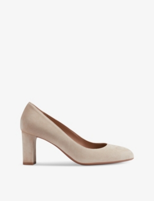 LK BENNETT: Winola block-heel suede court shoes