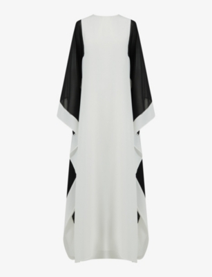 LEEM: Monochrome relaxed-fit woven maxi dress