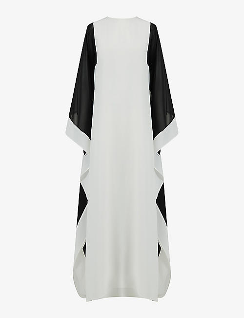 LEEM: Monochrome relaxed-fit woven maxi dress