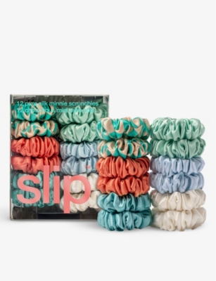 Slip Womens Minnie Elasticated Silk Scrunchies Pack Of 12 In Multi