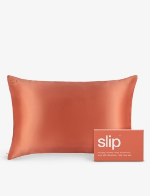 Slip Queen Zippered Silk Pillow 51cm X 76cm In Orange