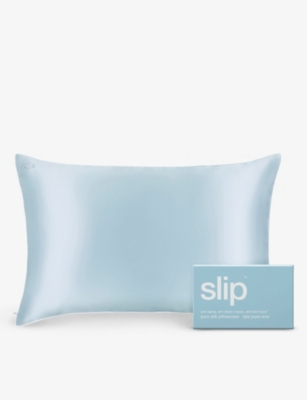 Slip Queen Zippered Silk Pillow 51cm X 76cm In Blue