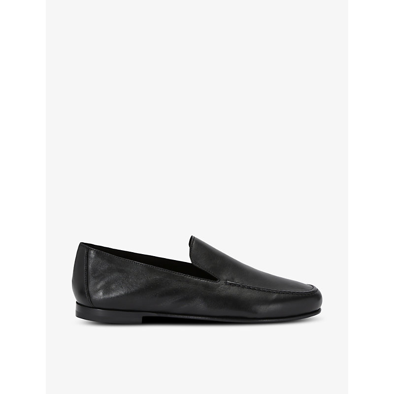 The Row Womens Black Colette Slip-on Leather Loafers