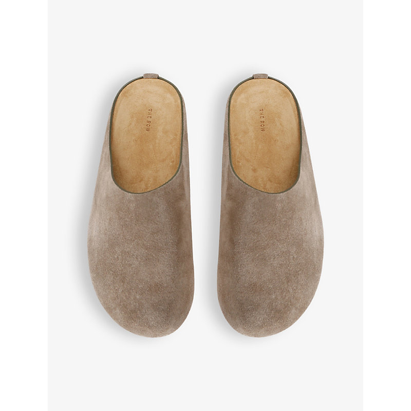 Shop The Row Hugo Slip-on Suede Clogs In Mid Brown