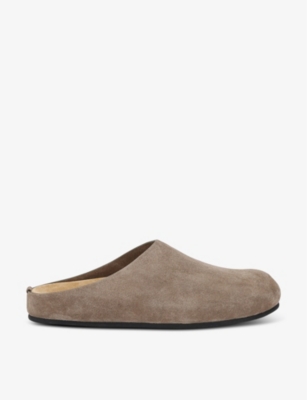 Shop The Row Women's Mid Brown Hugo Slip-on Suede Clogs