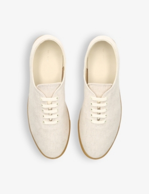 Shop The Row Women's Beige Oth Sam Round-toe Canvas Low-top Trainers