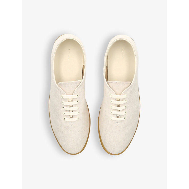 Shop The Row Women's Beige Oth Sam Round-toe Canvas Low-top Trainers