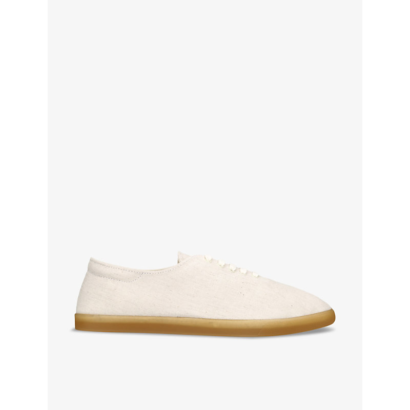 The Row Womens Beige Oth Sam Round-toe Canvas Low-top Trainers