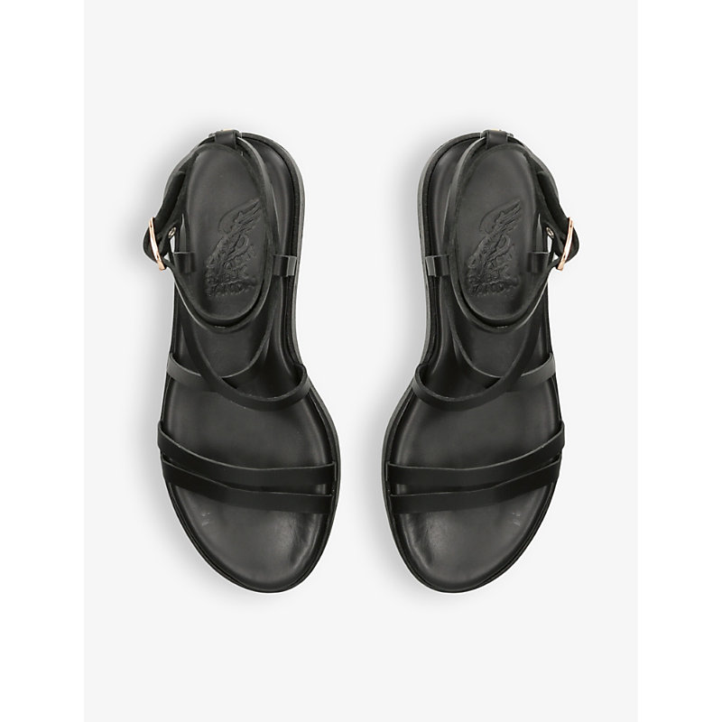Shop Ancient Greek Sandals Aristea Platform Leather Sandals In Black