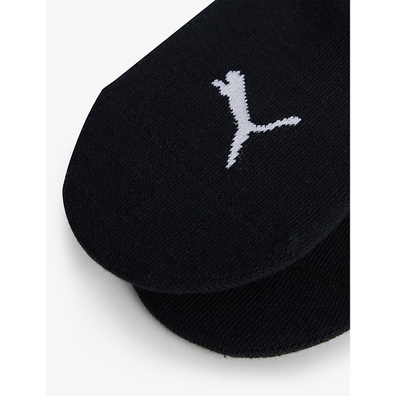 Shop Puma Men's Black Branded High-cut Pack Of Two Cotton-blend Socks
