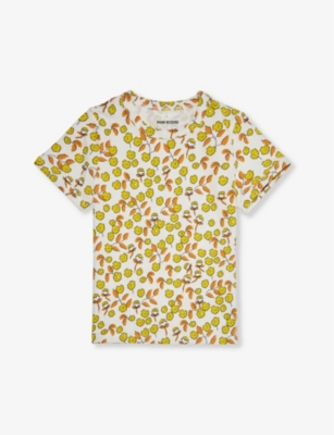 Mini Rodini Girls Multi Kids Flower-print Short-sleeve Stretch-organic Cotton T-shirt 1.5-9 Years