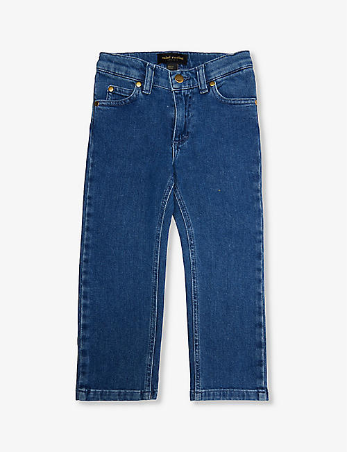 MINI RODINI: Brand-embroidered straight-leg stretch-denim jeans 1.5-9 years