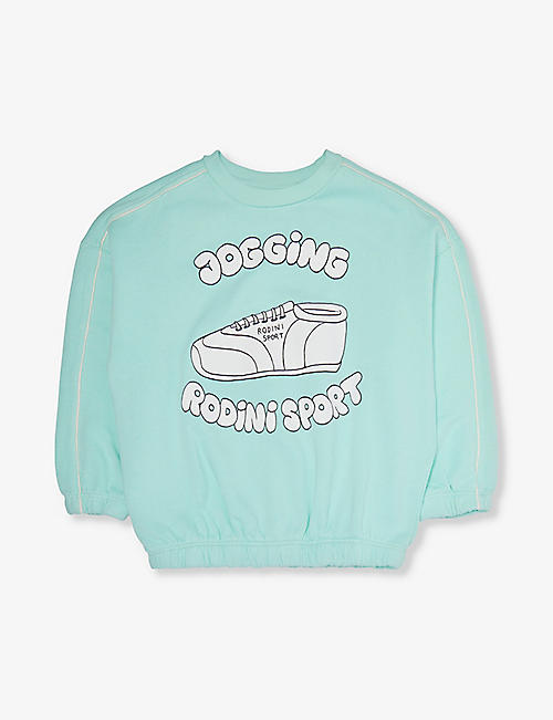 MINI RODINI: Jogging graphic-print organic-cotton sweatshirt 1.5-9 years