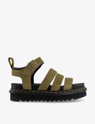 DR. MARTENS: Blaire multi-strap flat suede sandals