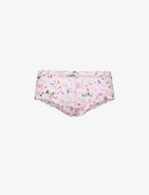 Hanky Panky Signature Floral-pattern Lace Boyshort Briefs In Rise & Vines