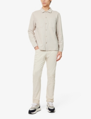 Shop Arne Men's Stone Patch-pocket Buttoned-cuff Regular-fit Cotton-blend Overshirt