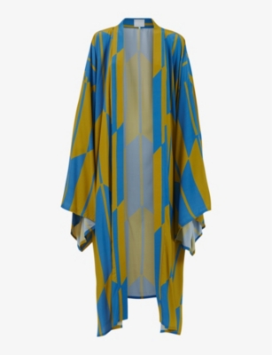 LEEM: Graphic-print relaxed-fit woven kaftan