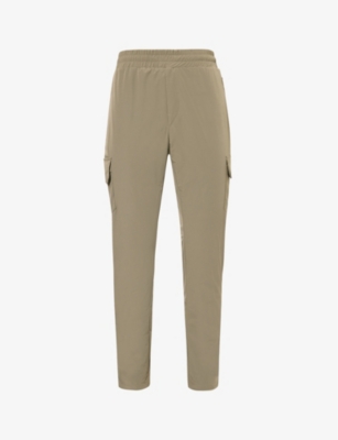 Shop Arne Men's Olive Flap-pocket Drawstring-hem Relaxed-fit Tapered-leg Stretch-woven Cargo Trousers