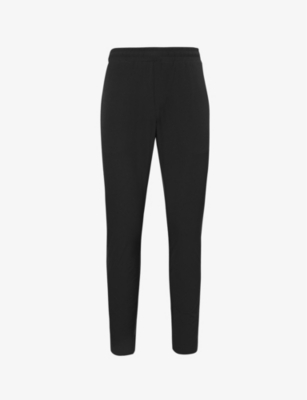 Shop Arne Men's Black Active Tech Elasticated-waistband Regular-fit Tapered-leg Stretch-woven Trousers