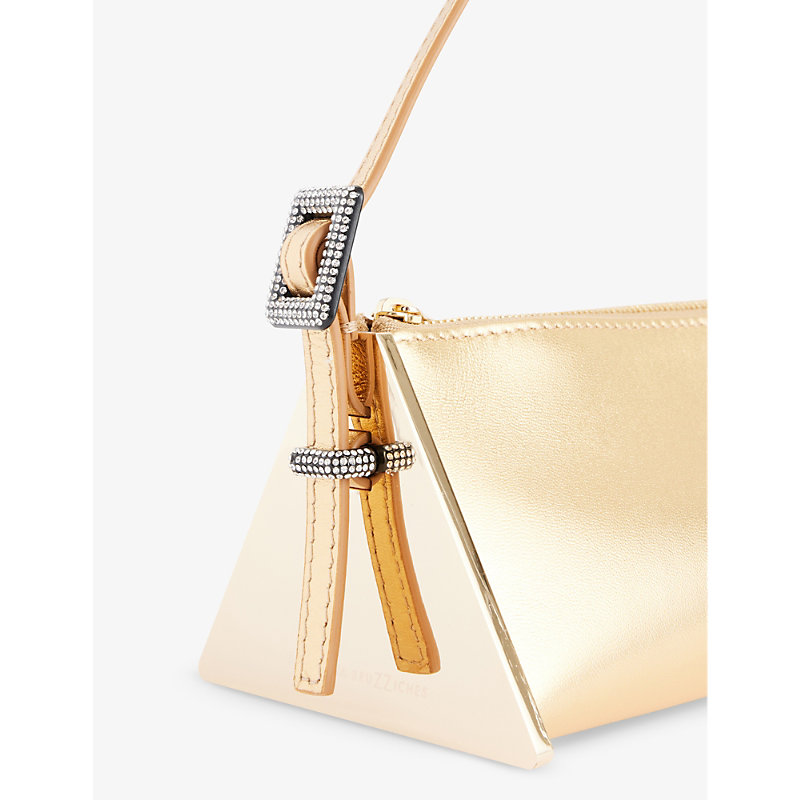 Shop Benedetta Bruzziches Women's Gold Joy Rhinestone-embellished Leather Shoulder Bag