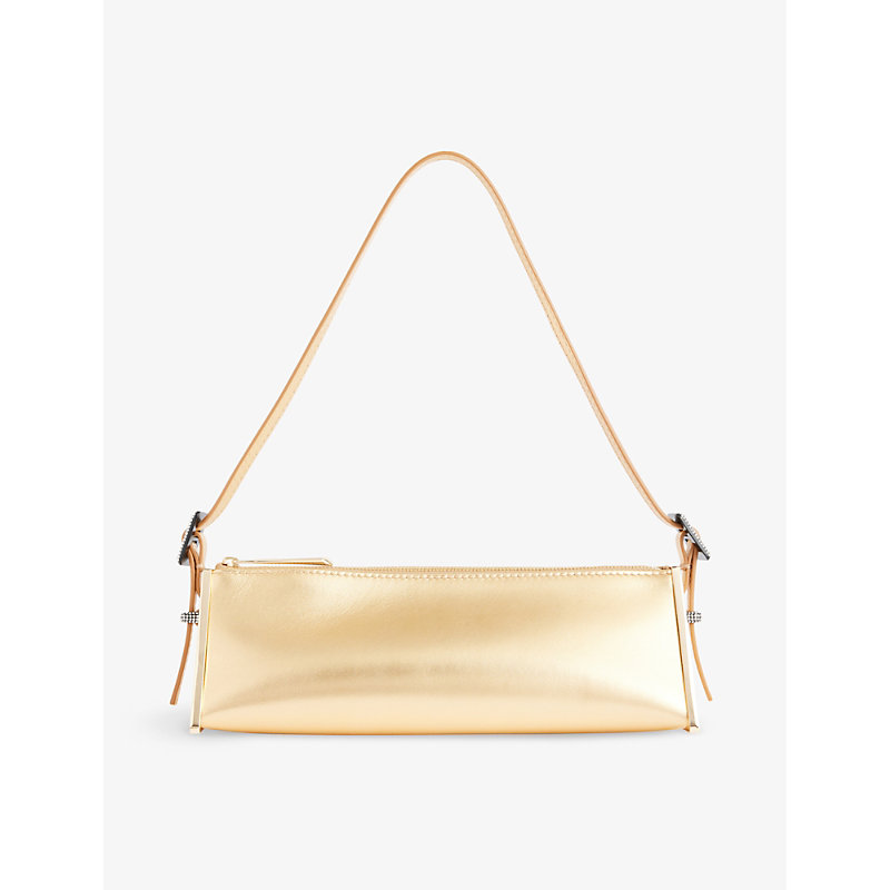 Shop Benedetta Bruzziches Women's Gold Joy Rhinestone-embellished Leather Shoulder Bag