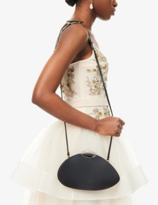 Benedetta Bruzziches Belle De Jour Ariel Leather Clutch Bag In Nero
