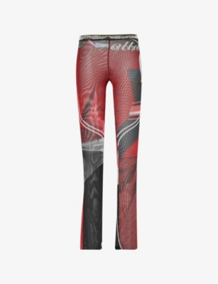 OTTOLINGER: Slim-fit straight-leg high-rise stretch-recycled polyester trousers