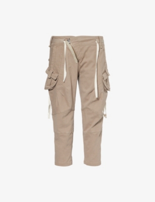 OTTOLINGER: Cropped tapered mid-rise stretch-cotton trousers