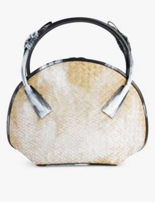 MAISON MARGIELA: Fortune medium straw top-handle bag