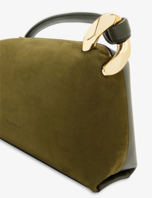 Jw Anderson Khaki Corner Leather Top-handle Bag In Khaki