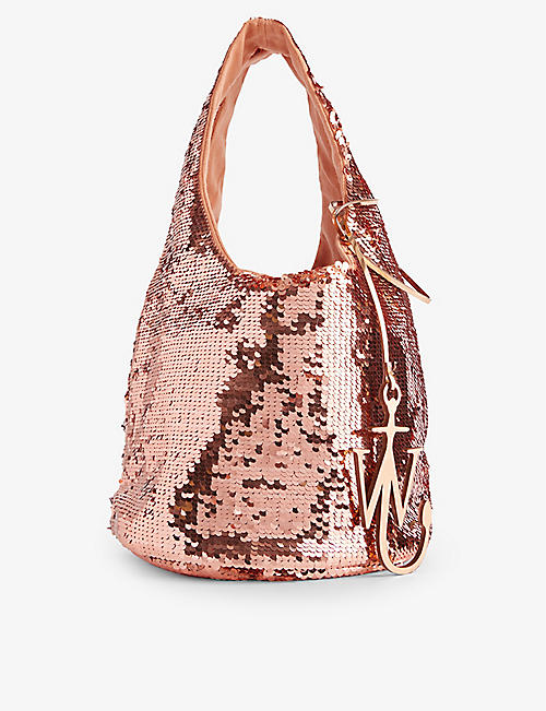 JW ANDERSON: Mini sequin-embellished woven shoulder bag