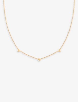 ASTRID & MIYU: Heart Charm 18ct yellow gold-plated sterling-silver and cubic zirconia necklace