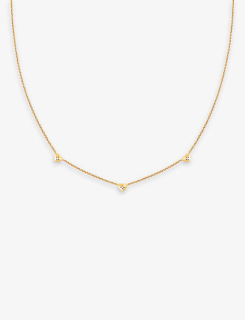 ASTRID & MIYU: Heart Charm 18ct yellow gold-plated sterling-silver and cubic zirconia necklace