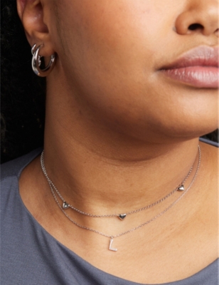 Astrid & Miyu Heart Charm Rhodium-plated Sterling-silver And Cubic Zirconia Necklace In Rhodium