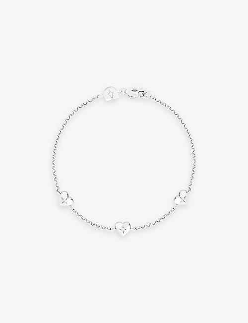 ASTRID & MIYU: Heart Charm rhodium-plated sterling-silver and cubic zirconia bracelet