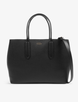 SMYTHSON Ludlow Small Day logo embossed leather tote bag Selfridges