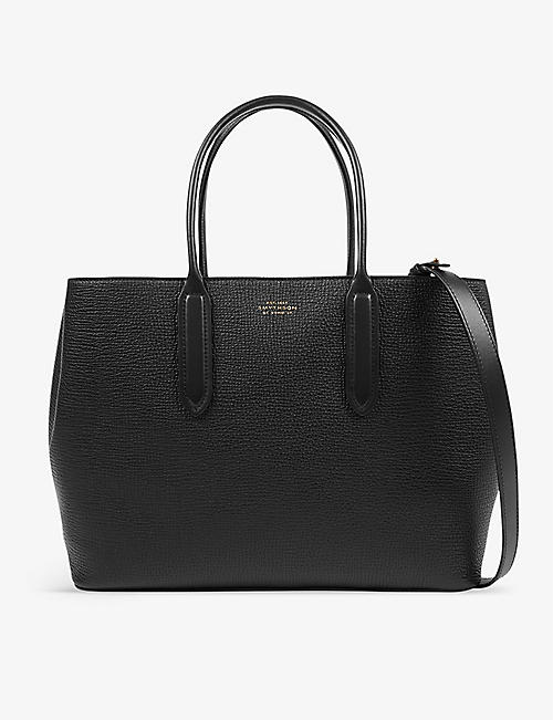 SMYTHSON: Ludlow Small Day logo-embossed leather tote bag