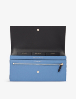 SMYTHSON: Panama Marshall logo-embossed leather travel wallet