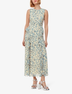 WHISTLES: Nellie floral-print woven midi dress