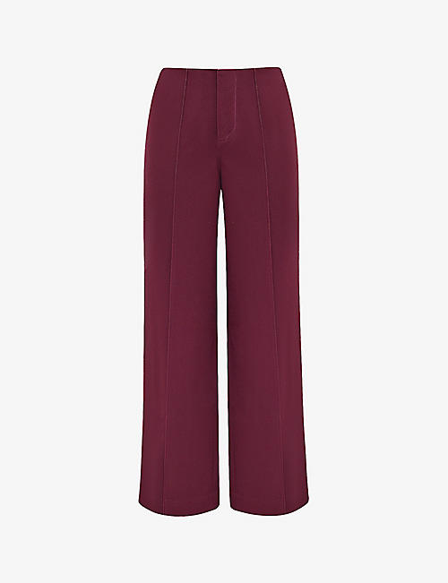 HOUSE OF CB: Rivi pinched-seam straight-leg cotton-blend trousers