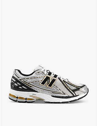 NEW BALANCE: 1906 brand-patch leather and mesh low-top trainers