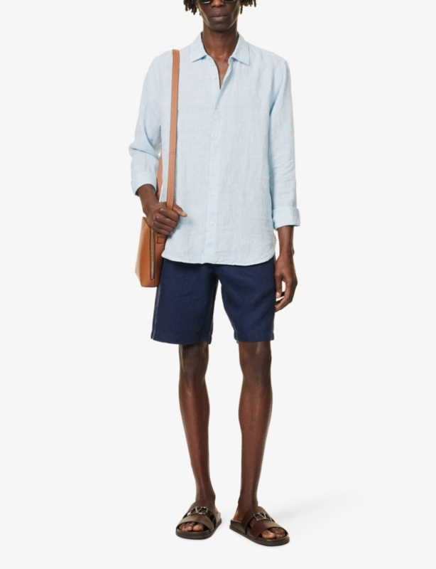 Giles long-sleeve regular-fit linen shirt