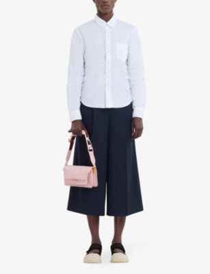 Shop Marni East/west Soft Trunk Leather Shoulder Bag In Light Pink