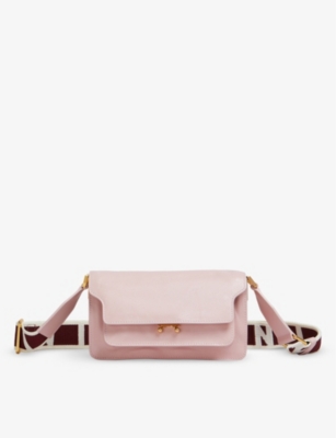 Shop Marni East/west Soft Trunk Leather Shoulder Bag In Light Pink