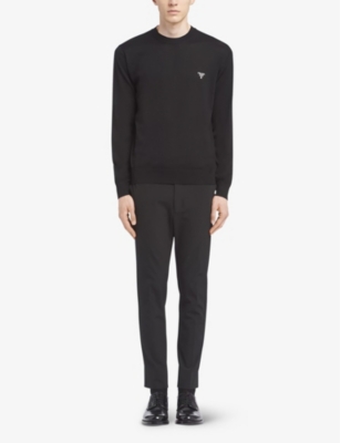 PRADA: Superfine crewneck wool sweatshirt