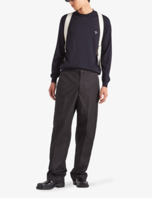 PRADA: Superfine crewneck wool sweatshirt