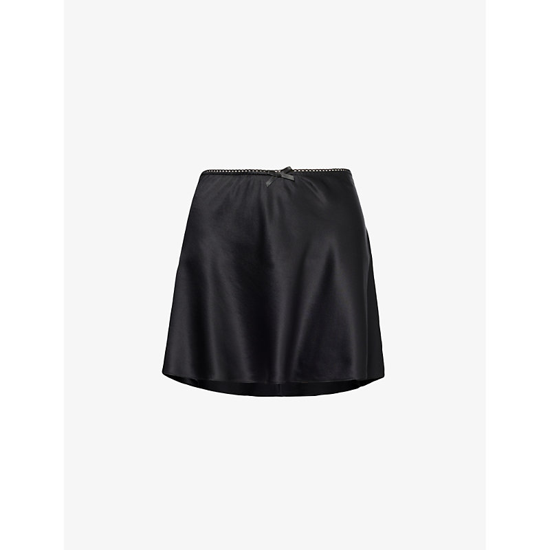 Shop Reformation Women's Fior Di Latte Edda High-rise Silk Mini Skirt