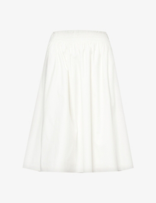 REFORMATION: Dove high-rise stretch organic-cotton midi skirt