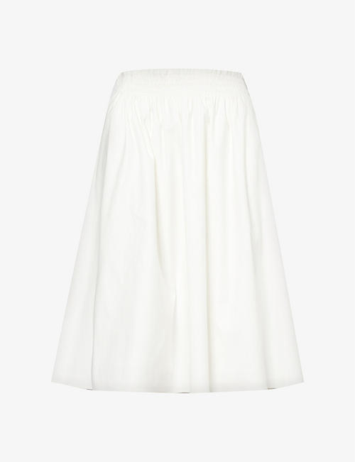 REFORMATION: Dove high-rise stretch organic-cotton midi skirt